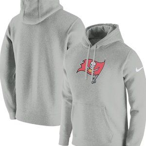 🔥NIKE Tampa Bay Buccaneers Heathered Gray Club Fleece Pullover Hoodie NWT $125